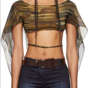 Charlotte Knowles Black Silk Kerchief Top